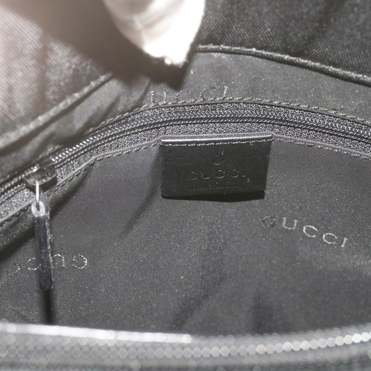 GUCCI Bamboo Hand Bag Canvas Black 002 1016 Auth ep3520