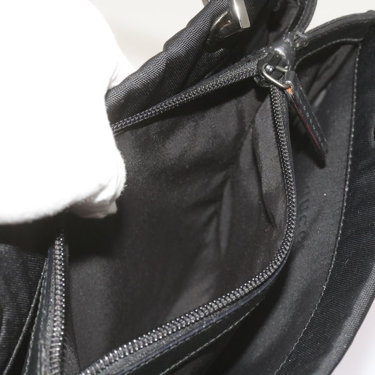 GUCCI Bamboo Hand Bag Canvas Black 002 1016 Auth ep3520