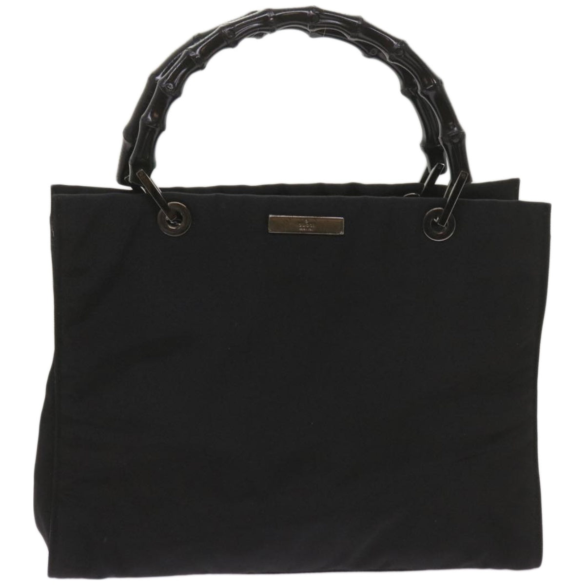 GUCCI Bamboo Hand Bag Canvas Black 002 1016 Auth ep3520