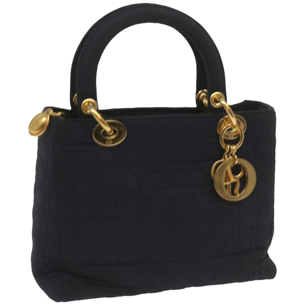 Christian Dior Canage Hand Bag Nylon Navy Auth ep3542