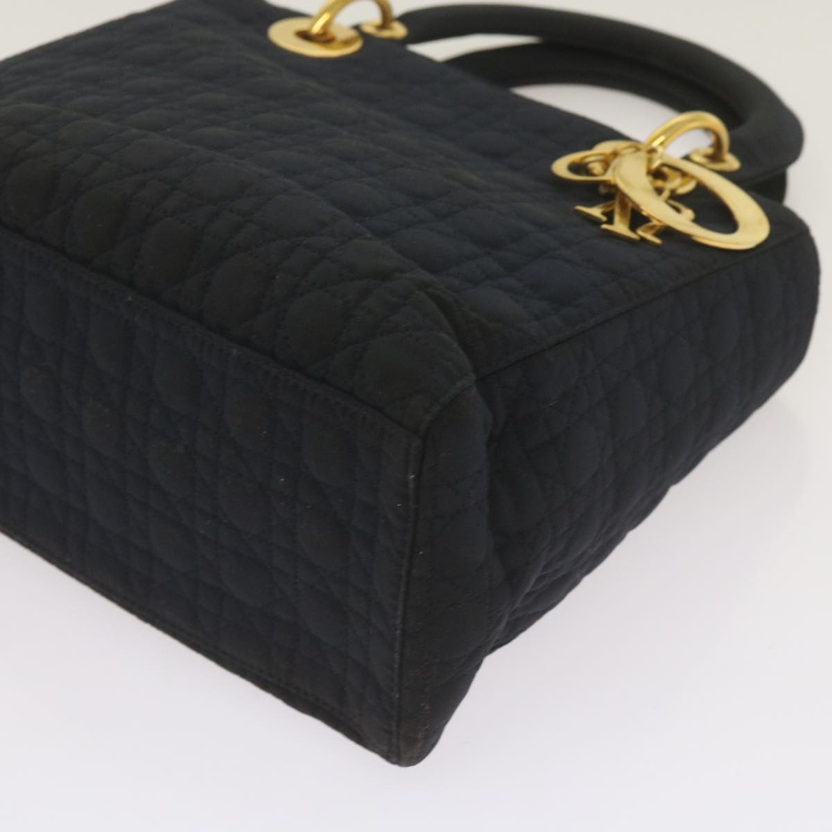 Christian Dior Canage Hand Bag Nylon Navy Auth ep3542