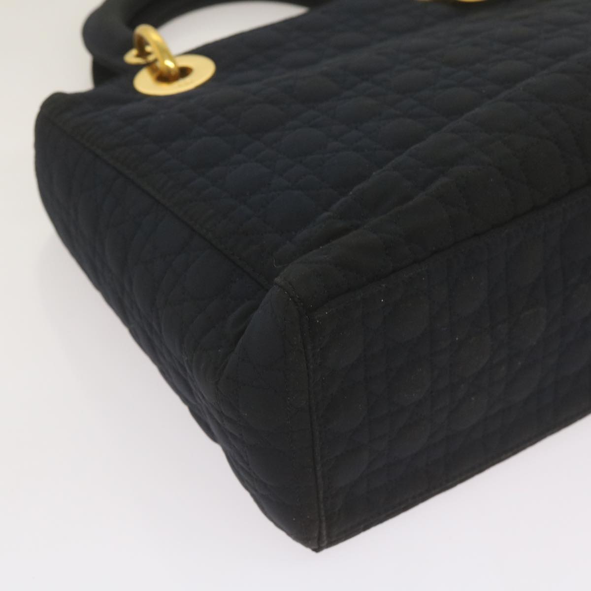 Christian Dior Canage Hand Bag Nylon Navy Auth ep3542