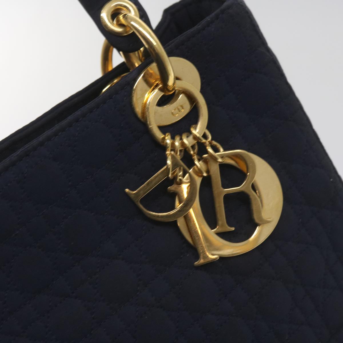 Christian Dior Canage Hand Bag Nylon Navy Auth ep3542