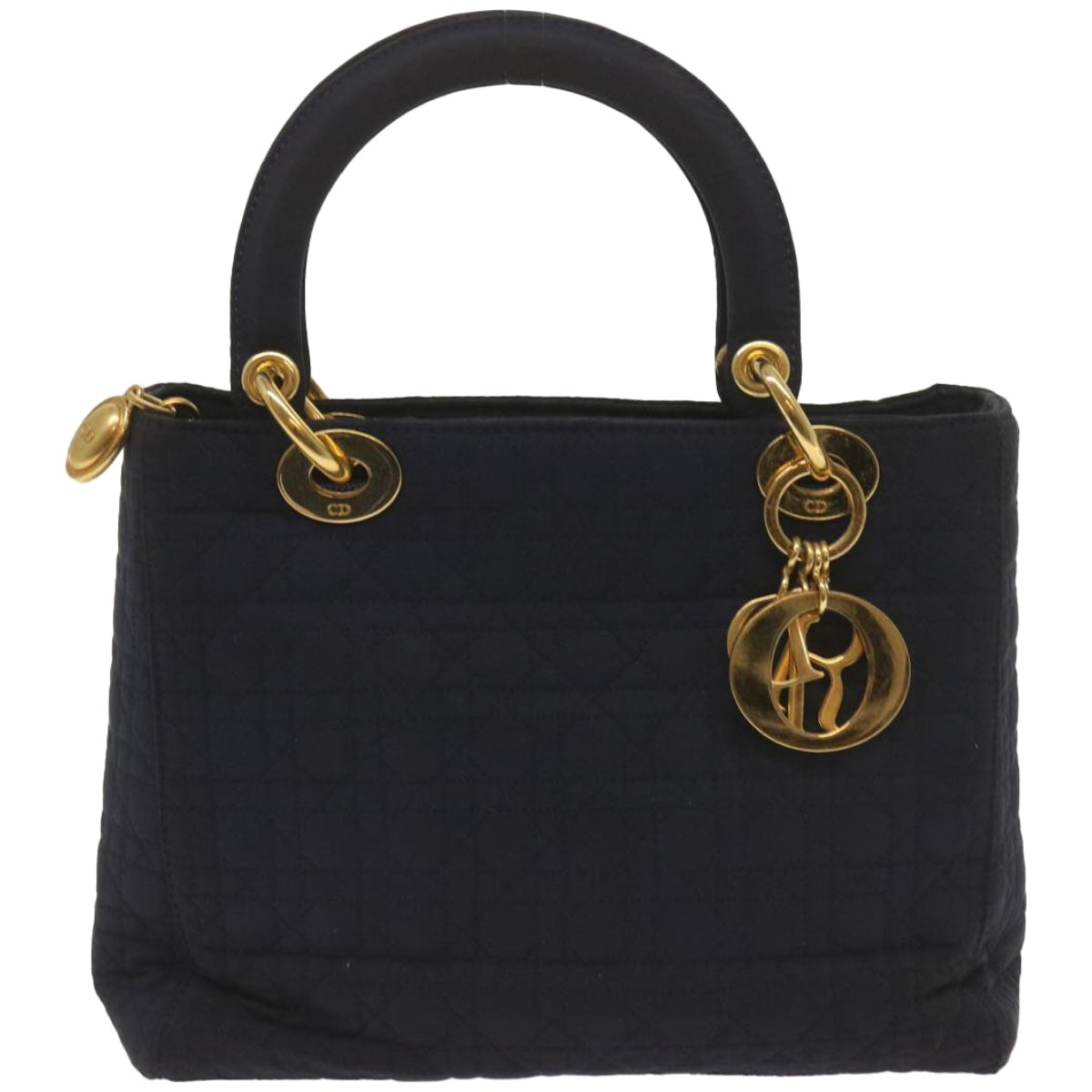 Christian Dior Canage Hand Bag Nylon Navy Auth ep3542