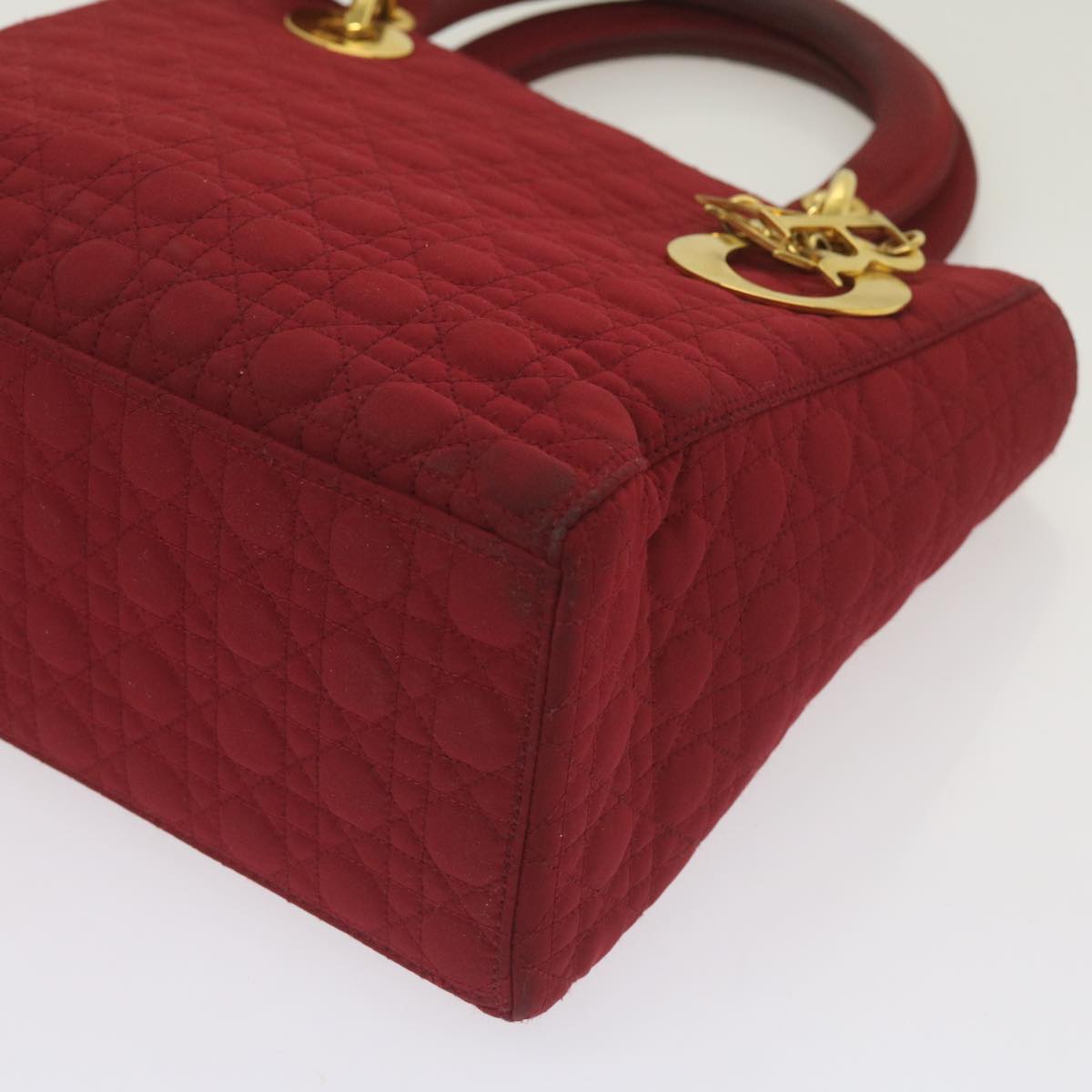 Christian Dior Canage Hand Bag Nylon Red Auth ep3553