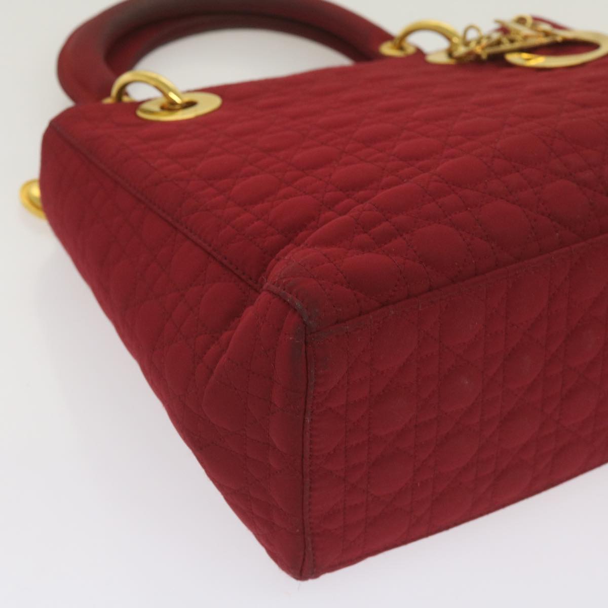 Christian Dior Canage Hand Bag Nylon Red Auth ep3553