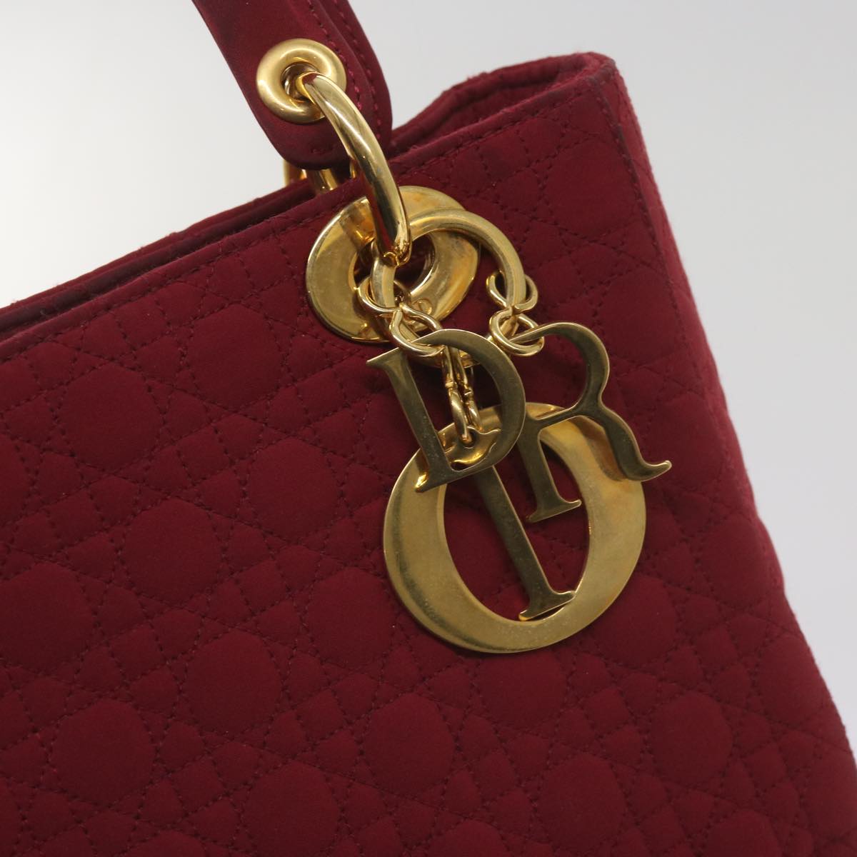 Christian Dior Canage Hand Bag Nylon Red Auth ep3553