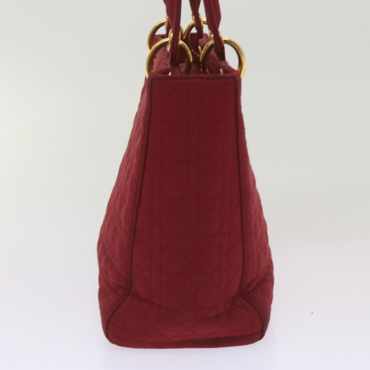 Christian Dior Canage Hand Bag Nylon Red Auth ep3553