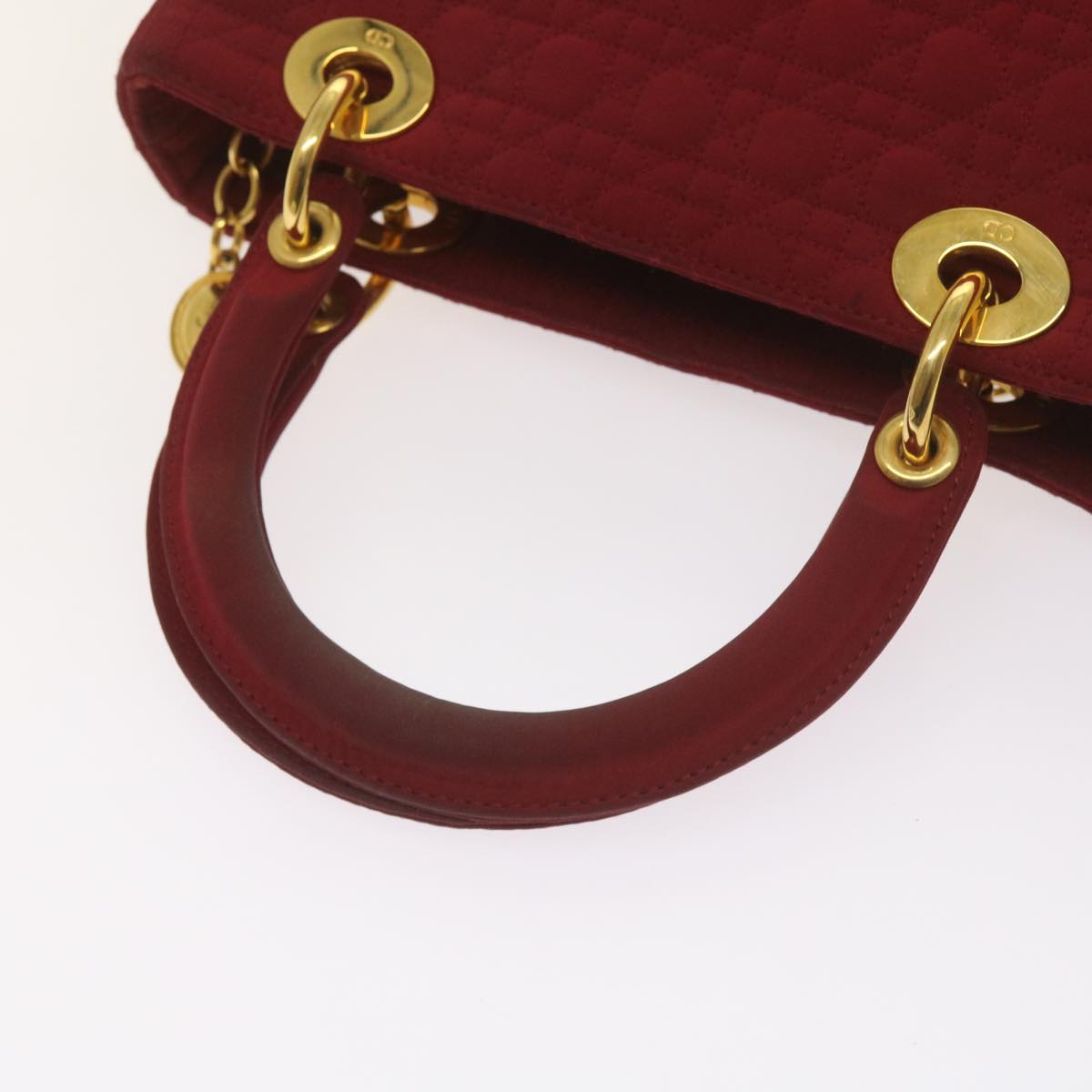 Christian Dior Canage Hand Bag Nylon Red Auth ep3553