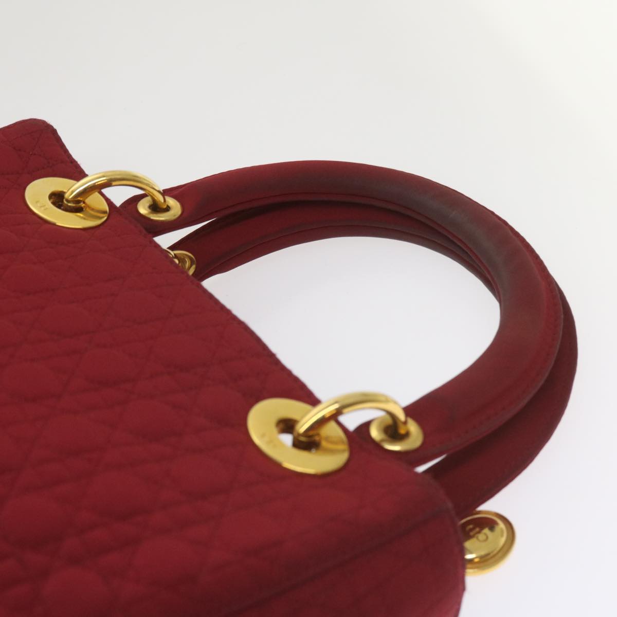 Christian Dior Canage Hand Bag Nylon Red Auth ep3553