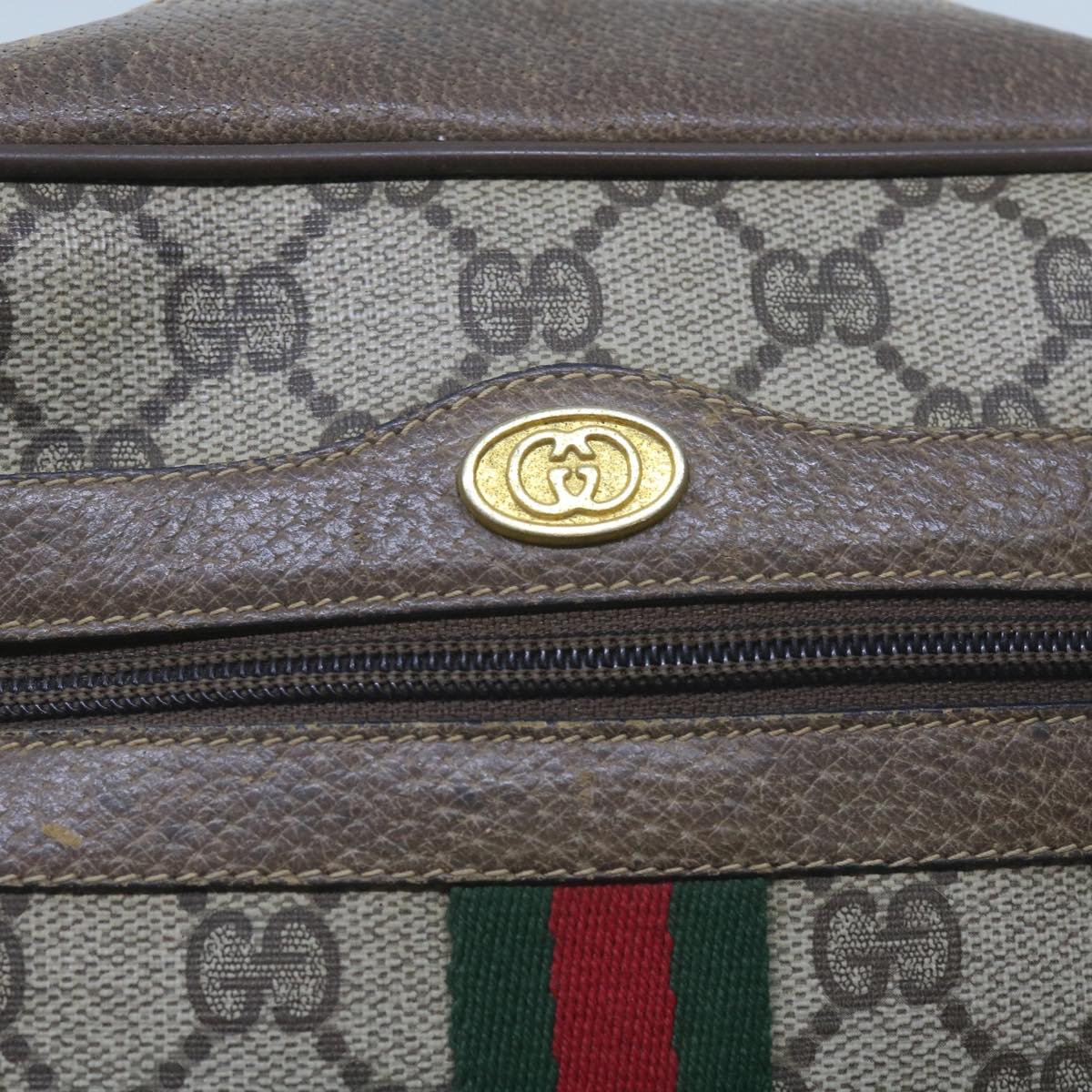 GUCCI GG Supreme Web Sherry Line Shoulder Bag Red Beige 98 02 004 Auth ep3555