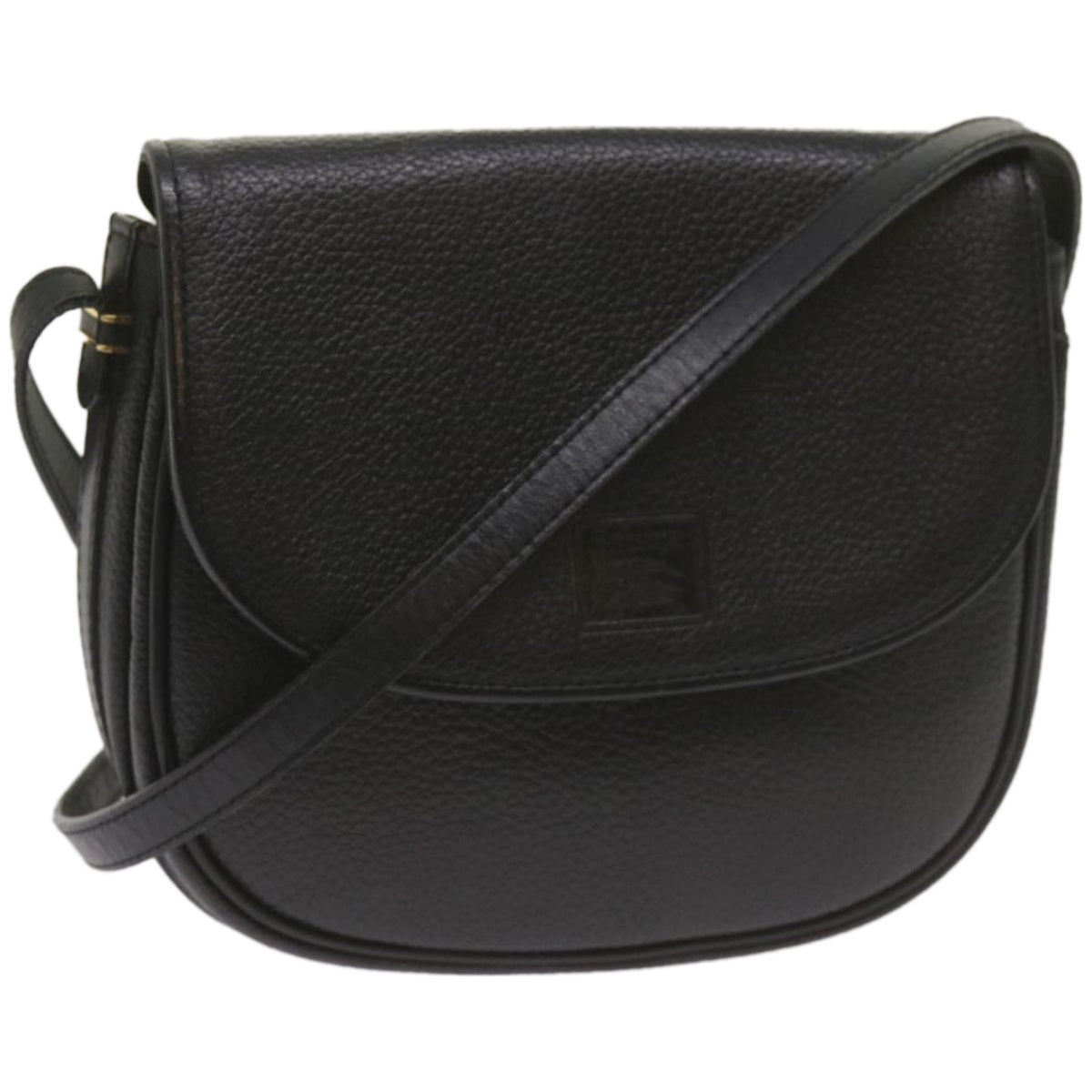 Burberrys Shoulder Bag Leather Black Auth ep3585