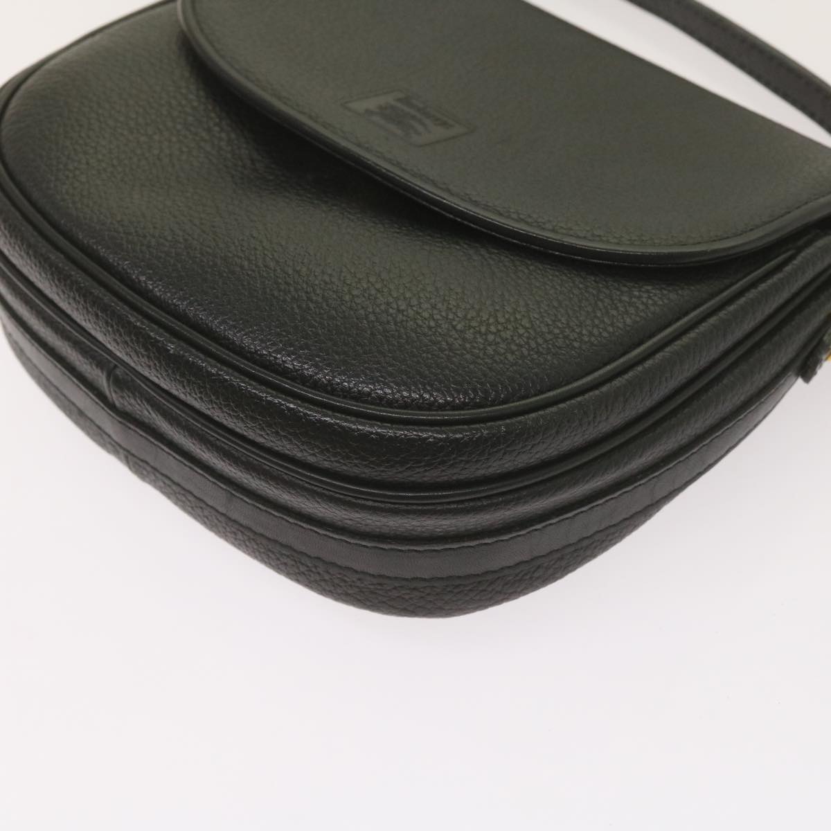 Burberrys Shoulder Bag Leather Black Auth ep3585