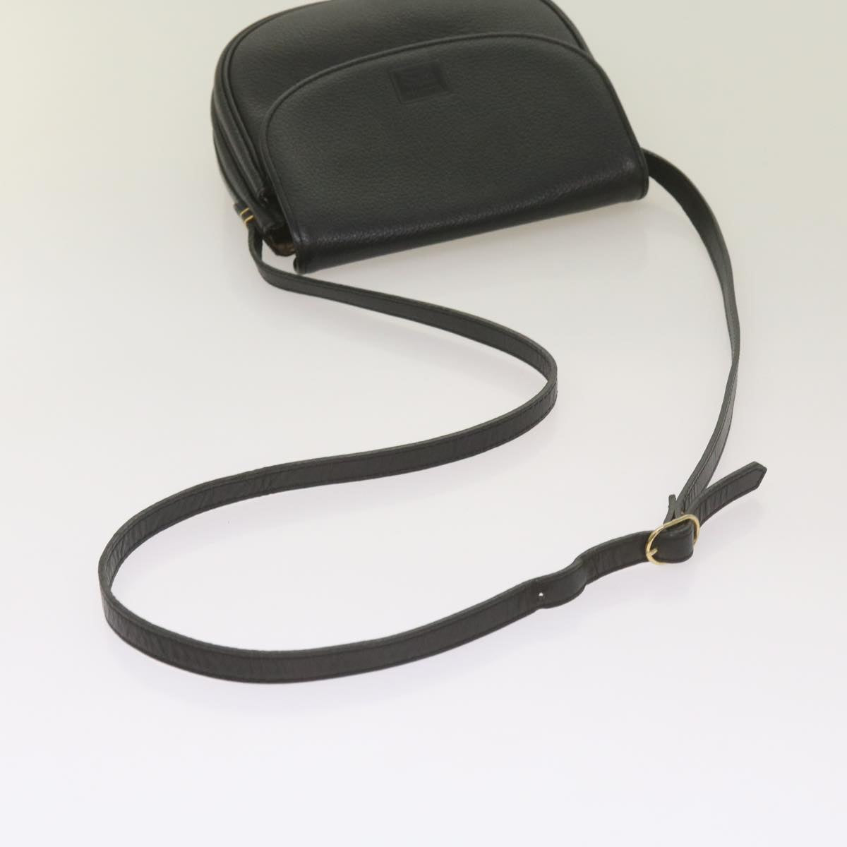 Burberrys Shoulder Bag Leather Black Auth ep3585