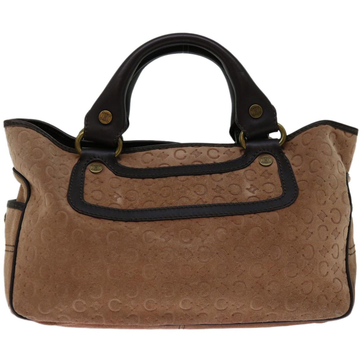 CELINE Hand Bag Suede Brown Auth ep3598