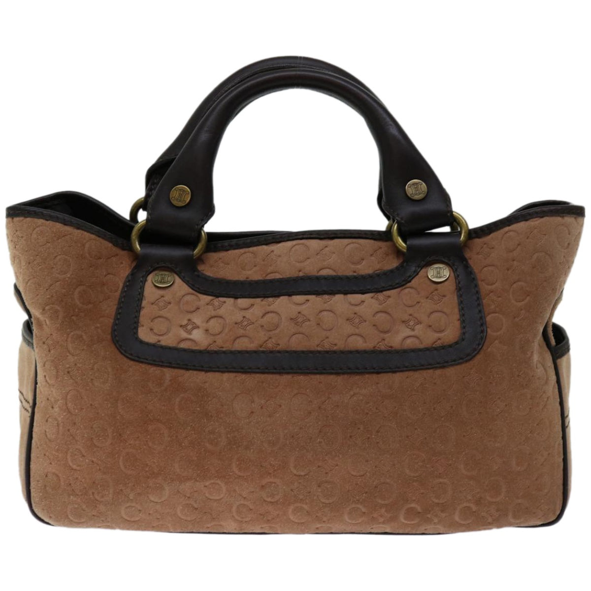 CELINE Hand Bag Suede Brown Auth ep3598