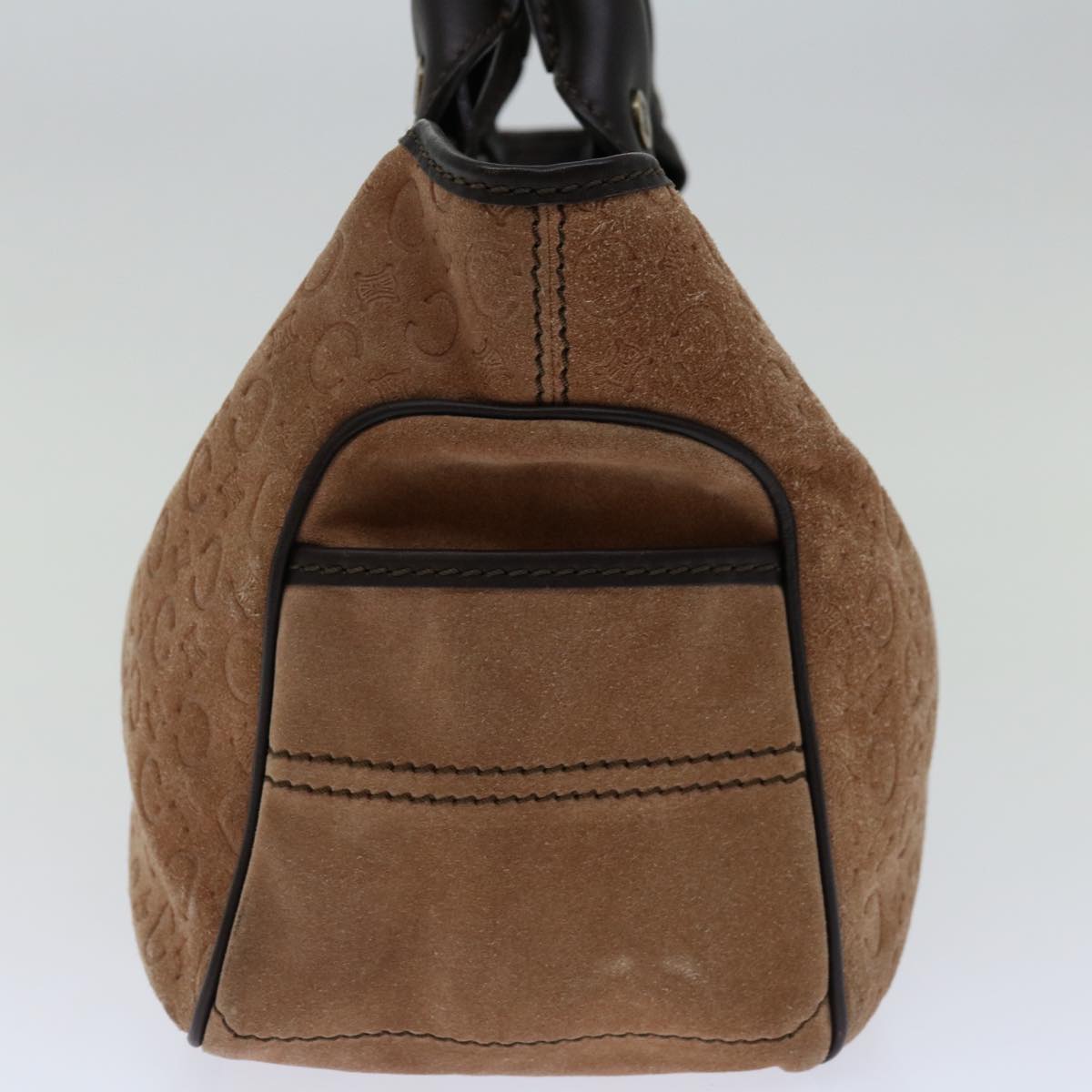 CELINE Hand Bag Suede Brown Auth ep3598