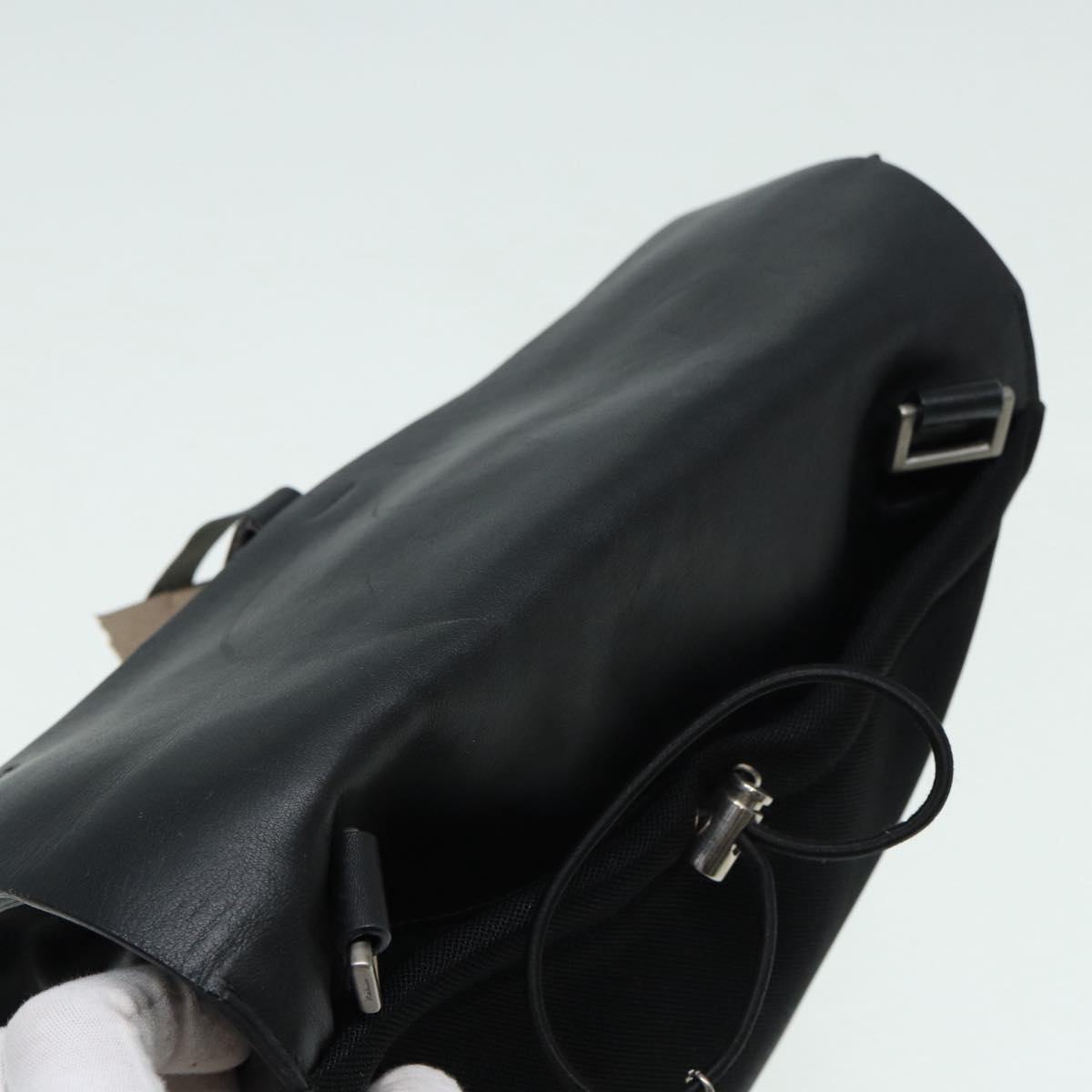 PRADA Shoulder Bag Leather Black Auth ep3608