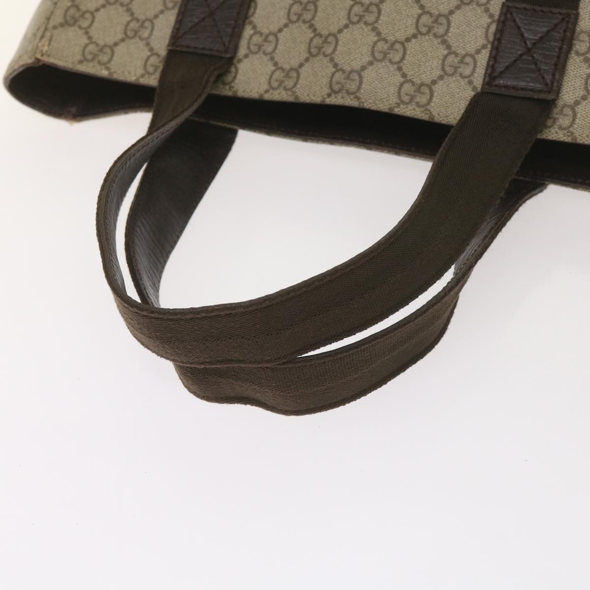 GUCCI GG Supreme Hand Bag PVC Beige 141976 Auth ep3610