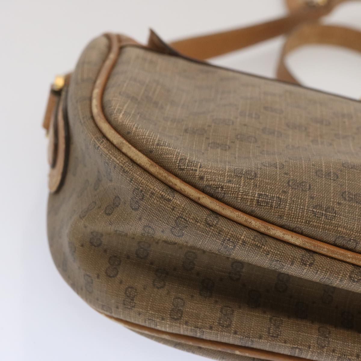 GUCCI Micro GG Supreme Web Sherry Line Bag Beige Green 001 115 0918 Auth ep3640