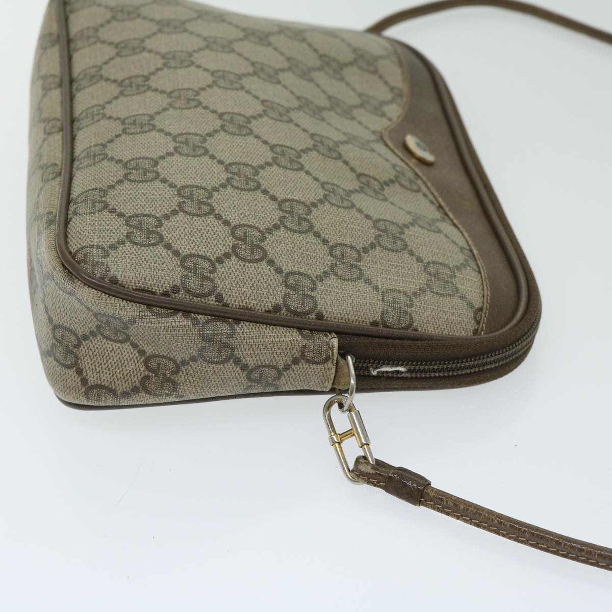 GUCCI GG Supreme Shoulder Bag PVC Beige 97 02 068 Auth ep3662