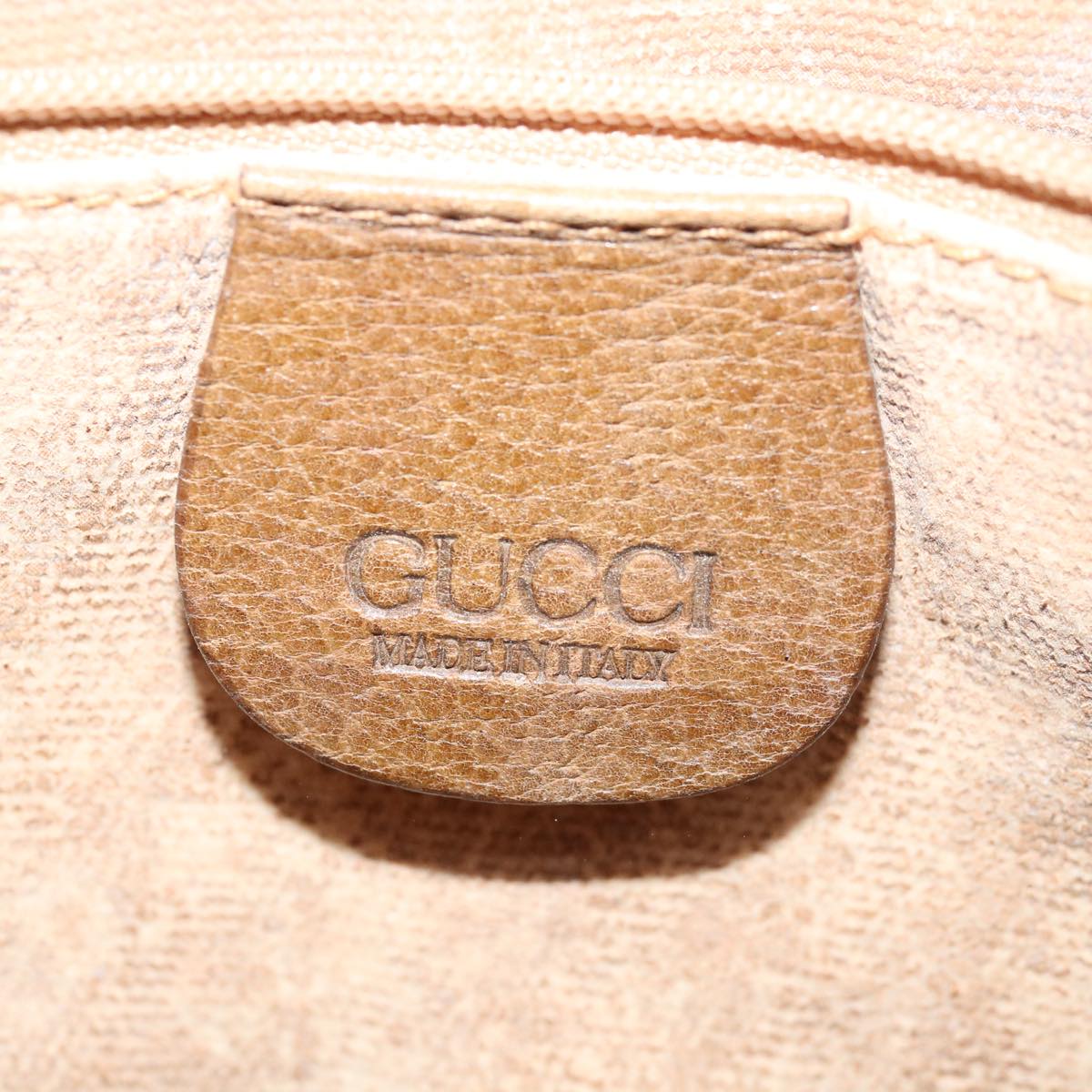 GUCCI Boston Bag Canvas Beige Auth ep3664