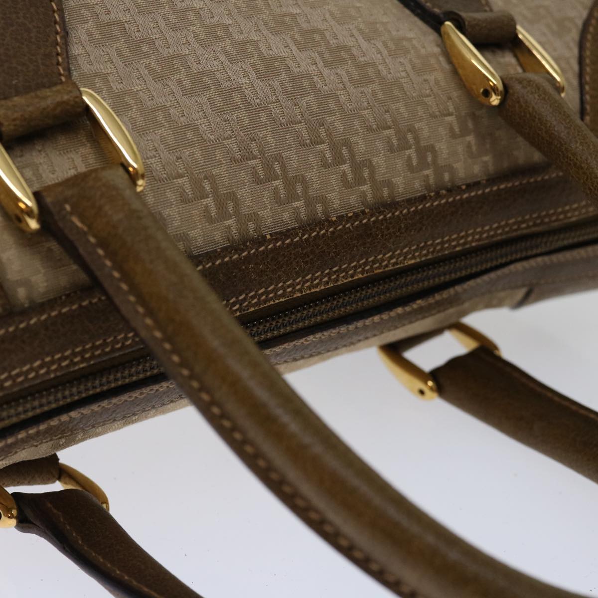 GUCCI Boston Bag Canvas Beige Auth ep3664