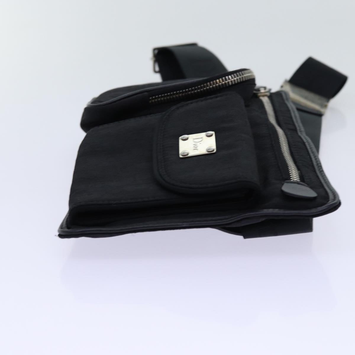 Christian Dior Trotter Canvas Waist bag Black Auth ep3700