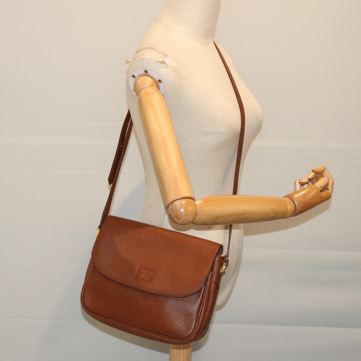 Burberrys Shoulder Bag Leather Brown Auth ep3760