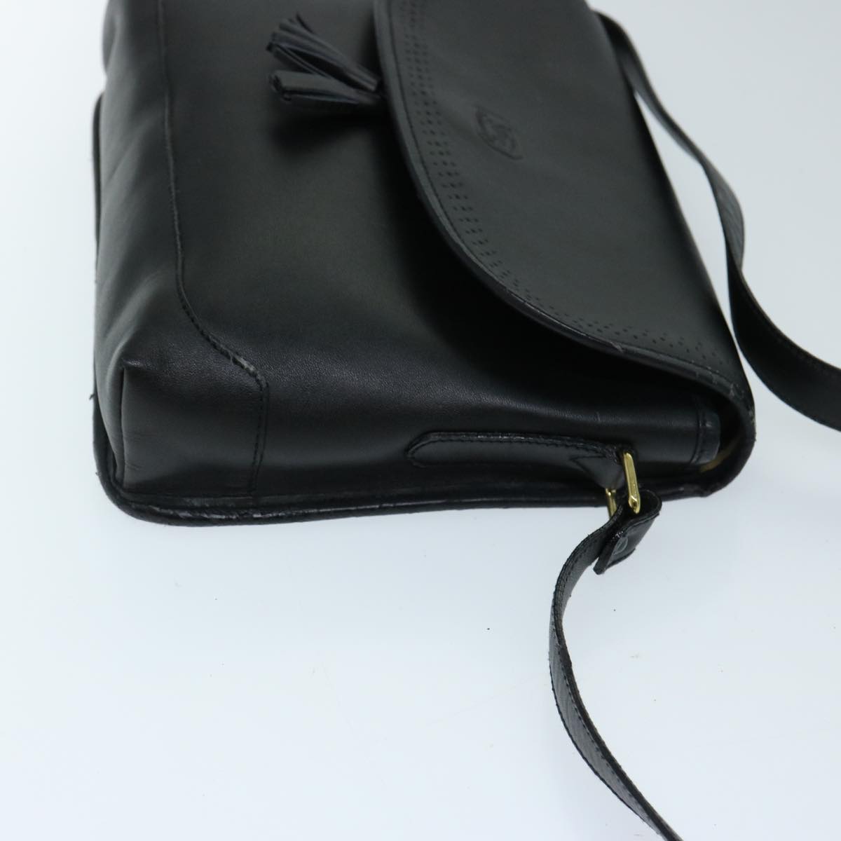 Burberrys Shoulder Bag Leather Black Auth ep3768