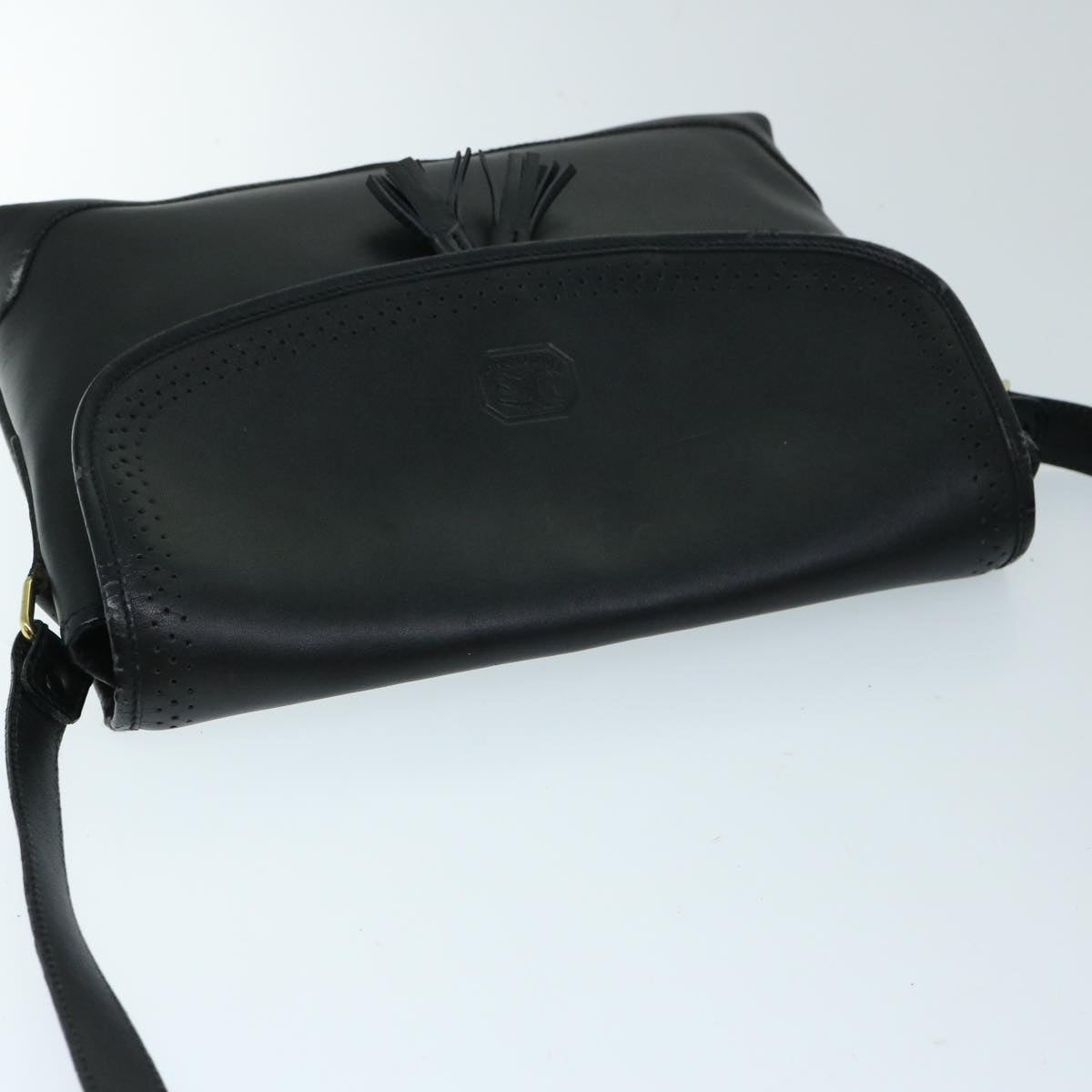 Burberrys Shoulder Bag Leather Black Auth ep3768