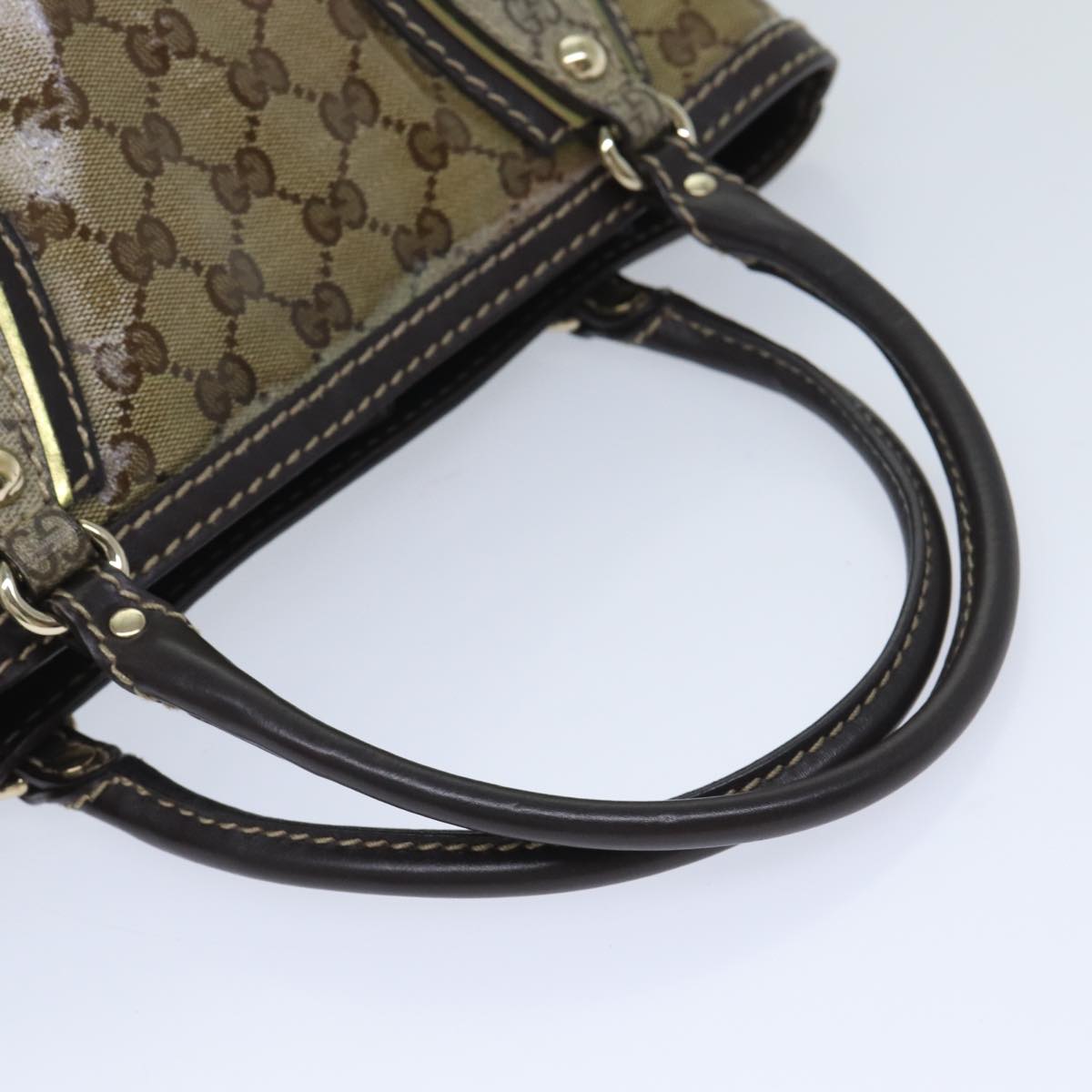 GUCCI GG Crystal Canvas Hand Bag Beige 223964 Auth ep3772