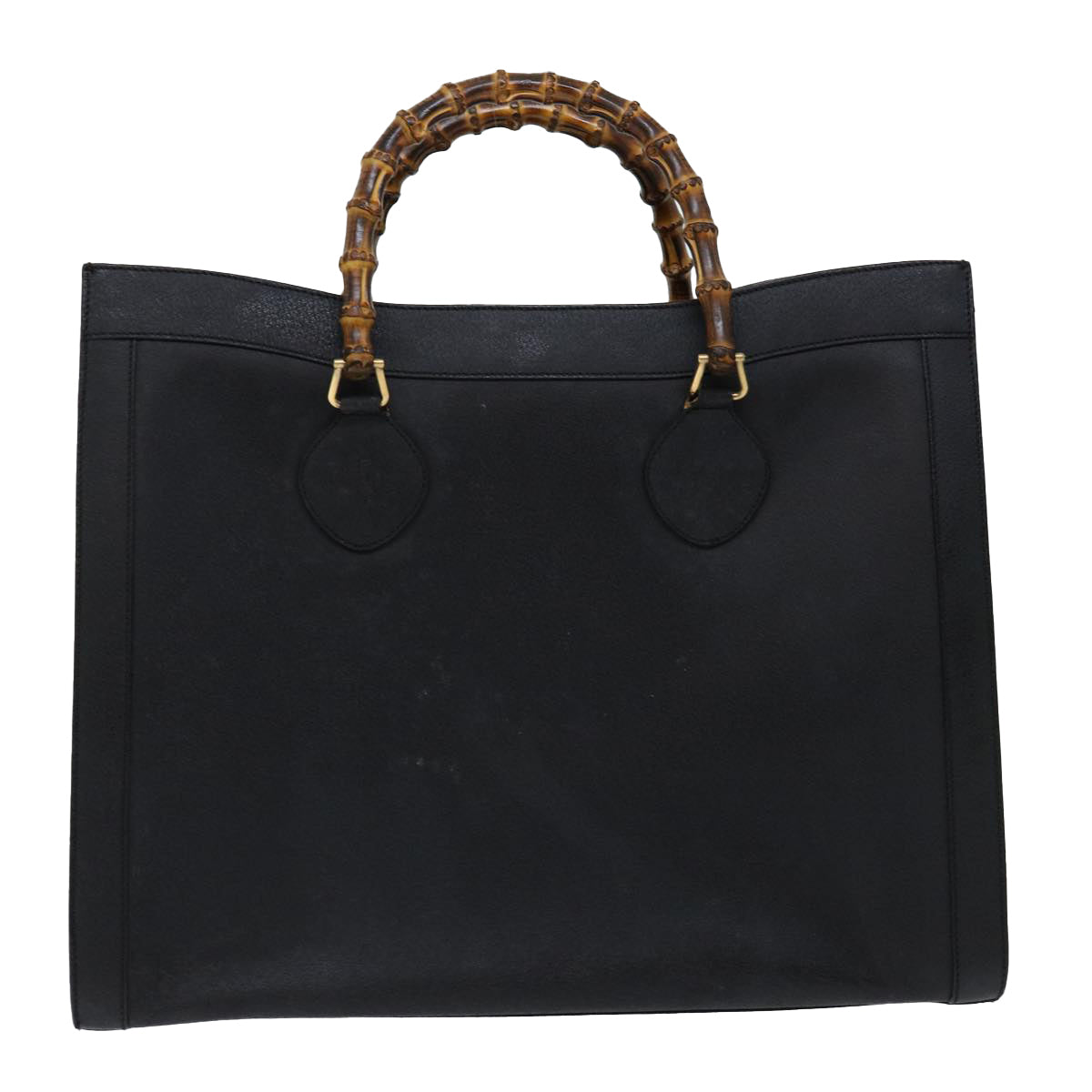 GUCCI Bamboo Tote Bag Leather Black 002 1186 0259 Auth ep3840