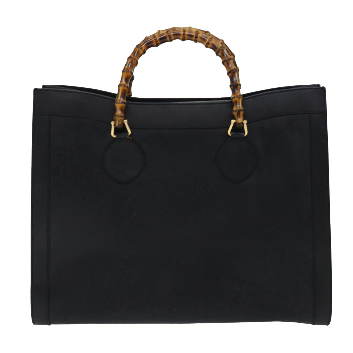 GUCCI Bamboo Tote Bag Leather Black 002 1186 0259 Auth ep3840