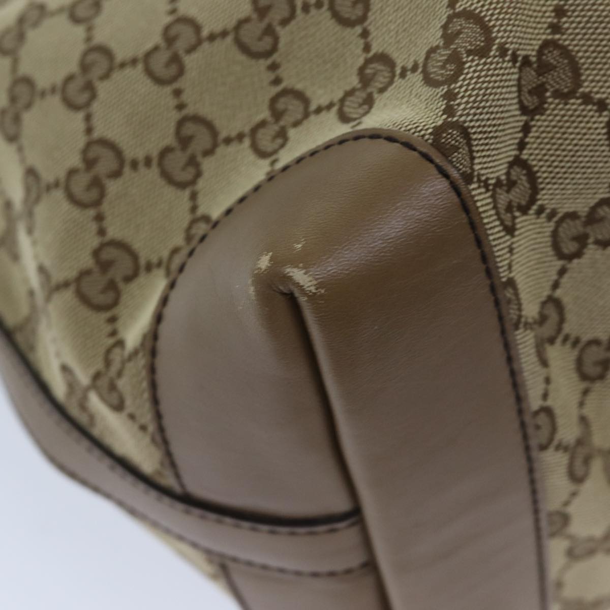 GUCCI GG Canvas Tote Bag Beige 211975 Auth ep3854