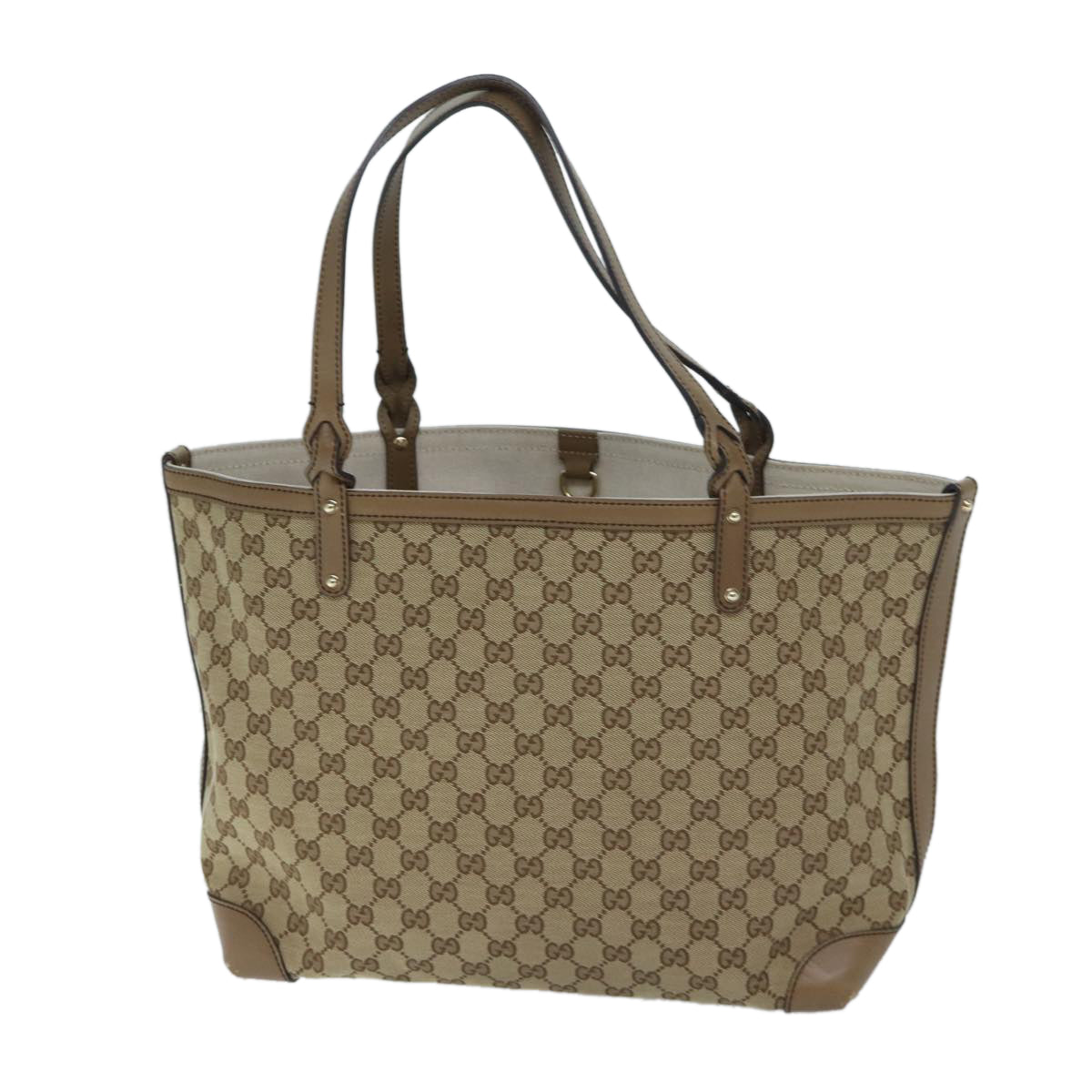 GUCCI GG Canvas Tote Bag Beige 211975 Auth ep3854