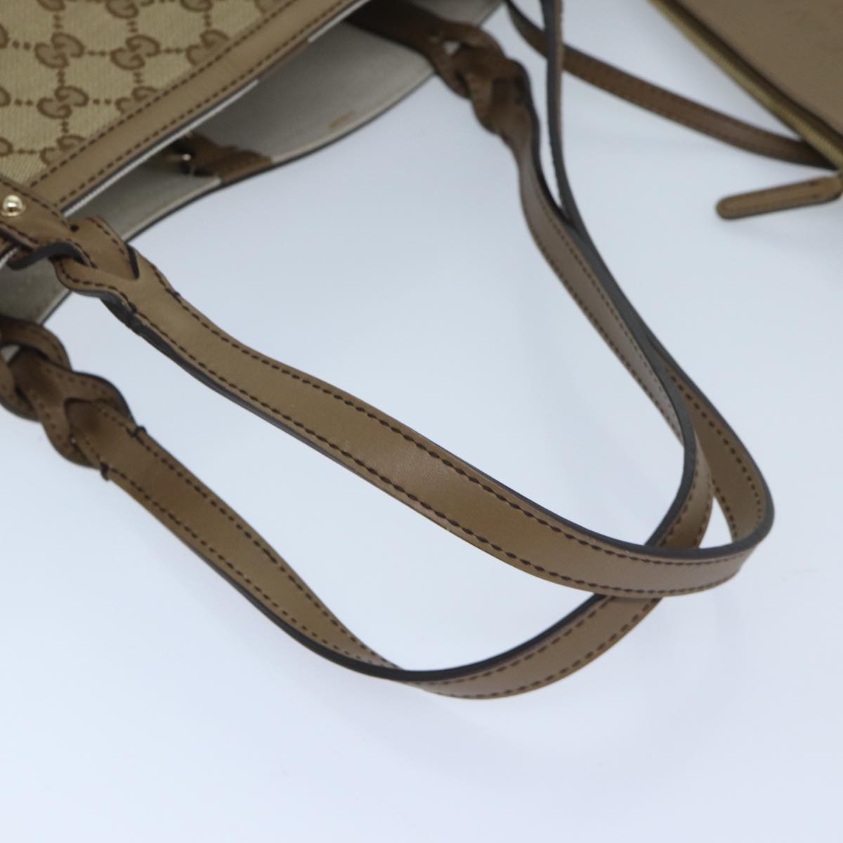 GUCCI GG Canvas Tote Bag Beige 211975 Auth ep3854