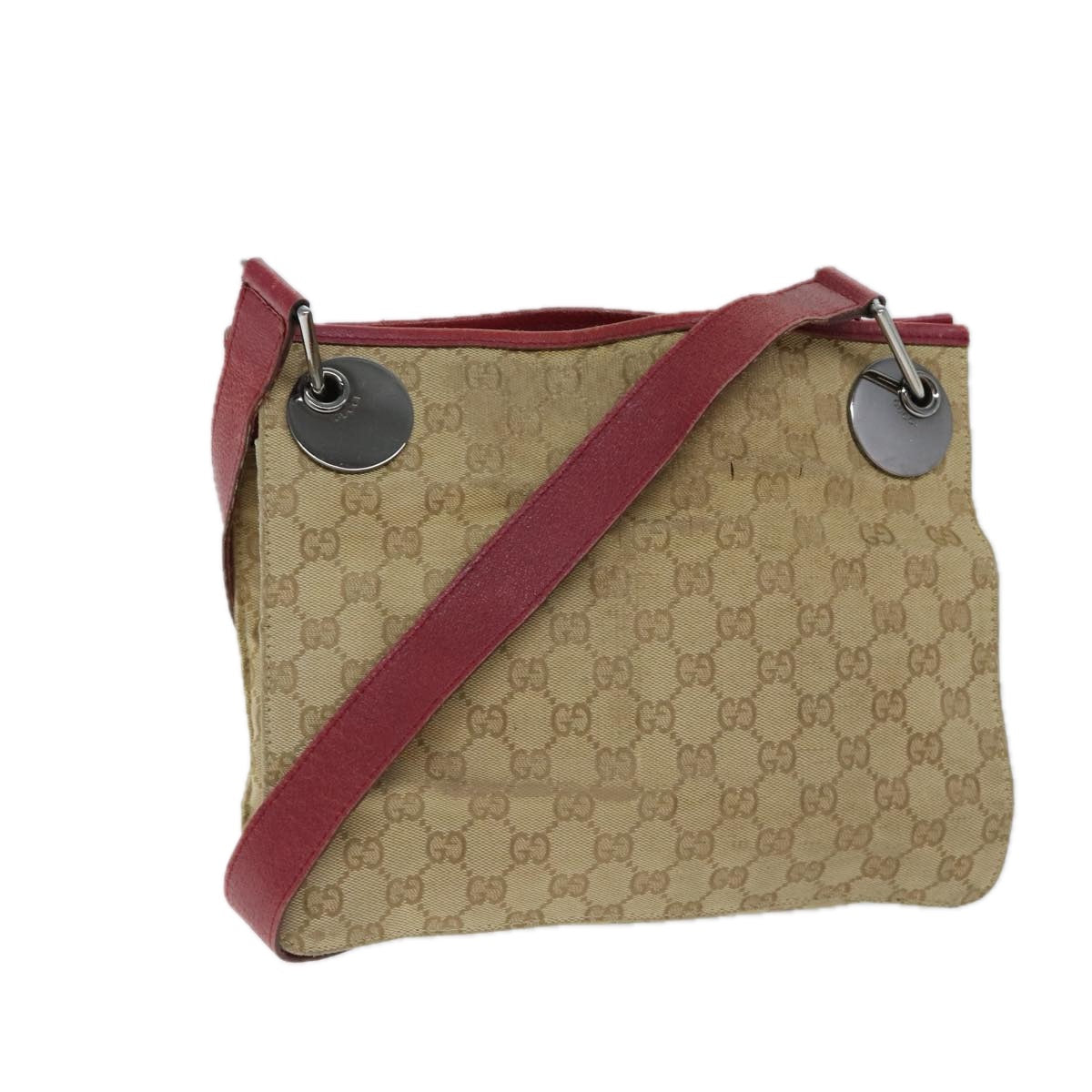 GUCCI GG Canvas Shoulder Bag Beige 120841 Auth ep3860