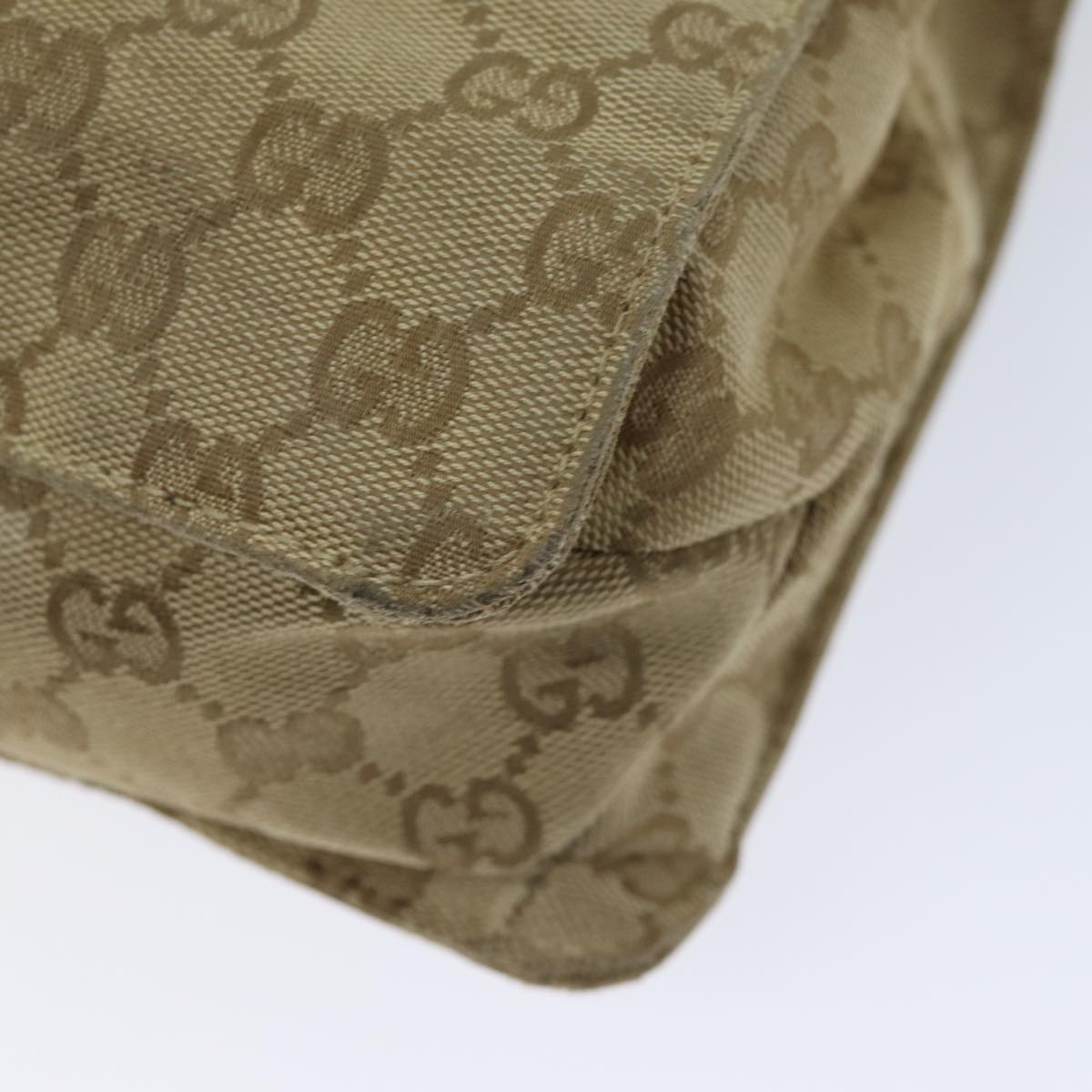 GUCCI GG Canvas Shoulder Bag Beige 120841 Auth ep3860