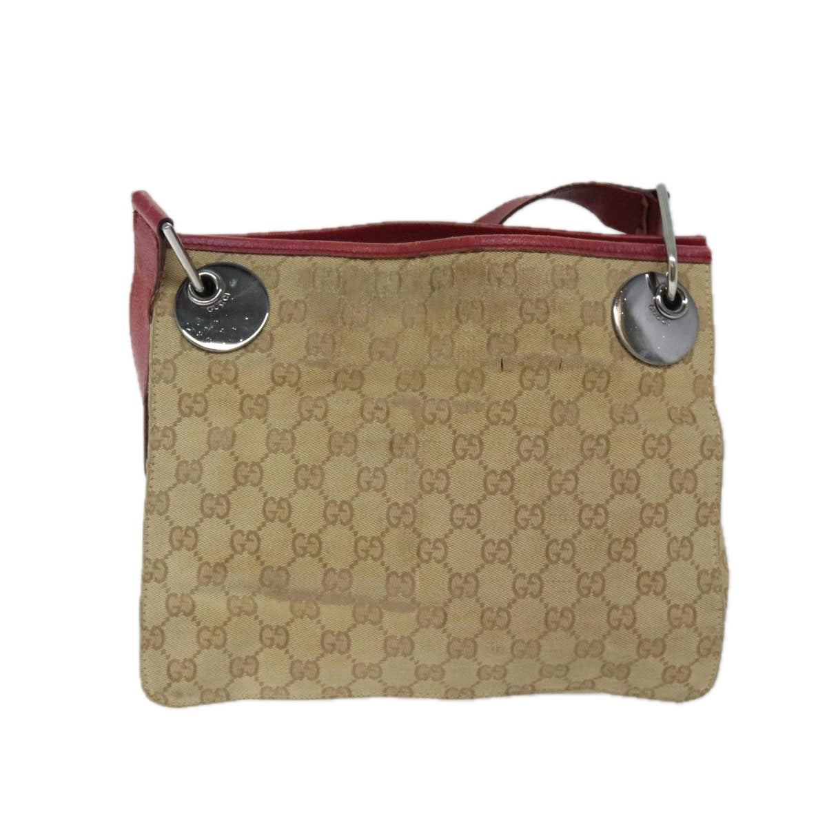 GUCCI GG Canvas Shoulder Bag Beige 120841 Auth ep3860