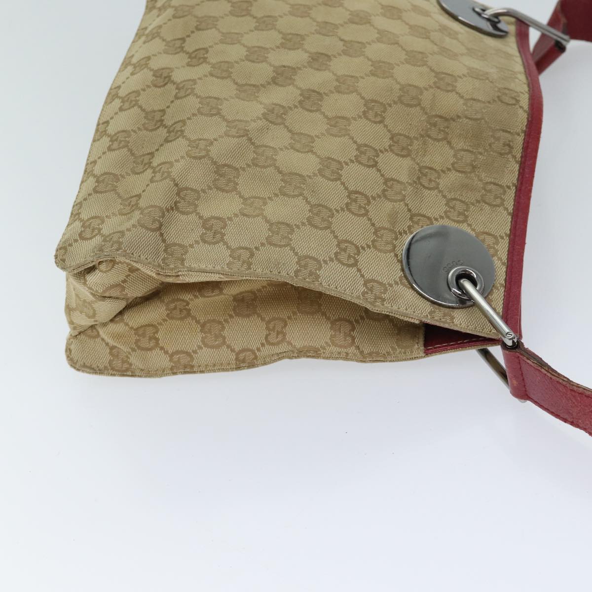 GUCCI GG Canvas Shoulder Bag Beige 120841 Auth ep3860