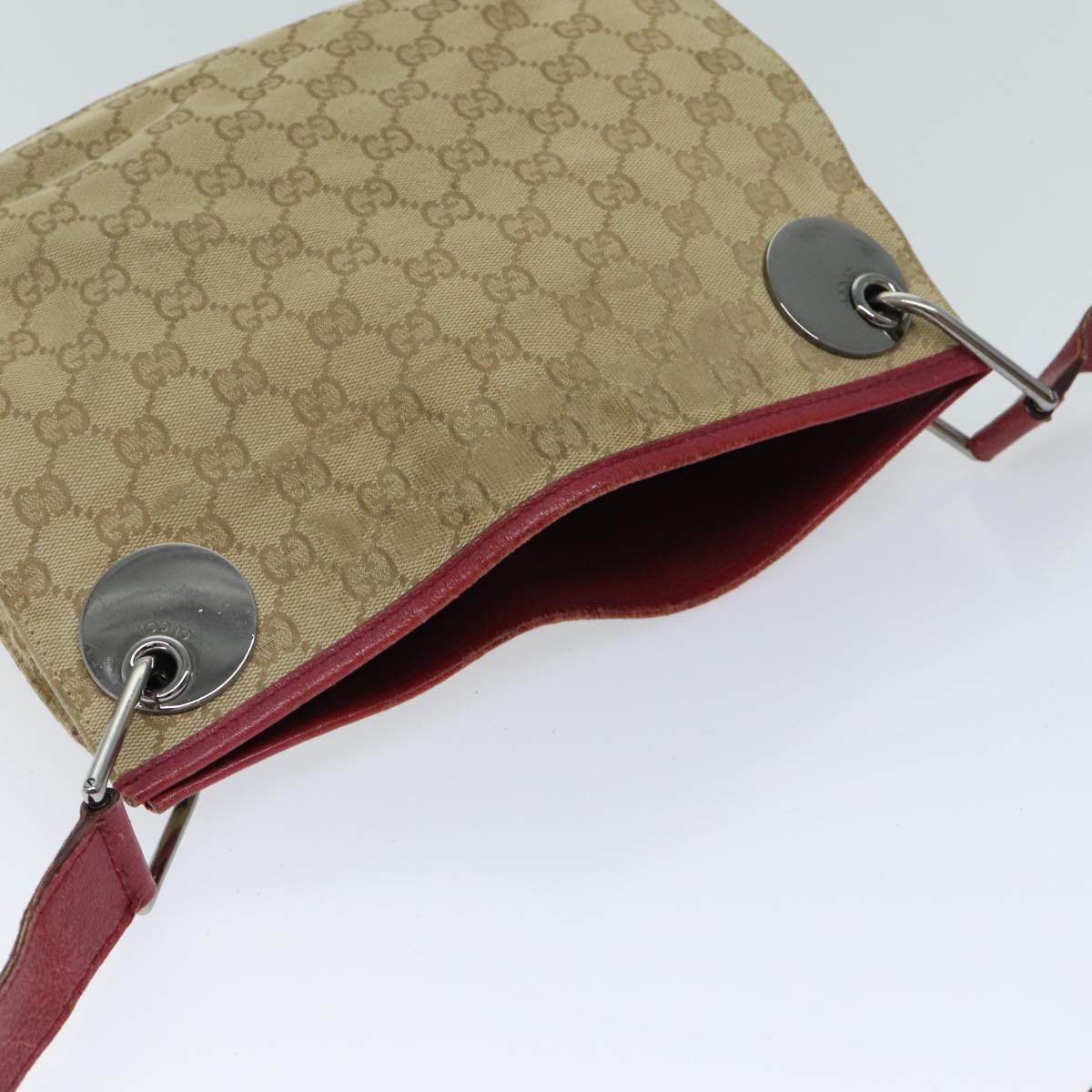 GUCCI GG Canvas Shoulder Bag Beige 120841 Auth ep3860