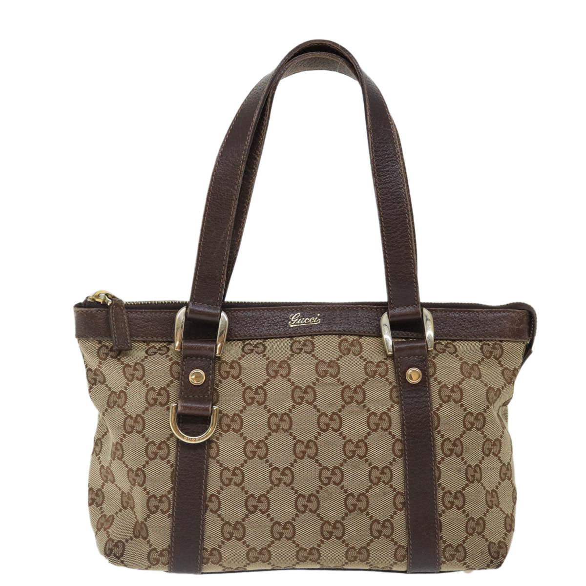 GUCCI GG Canvas Hand Bag Beige 141471 Auth ep3861