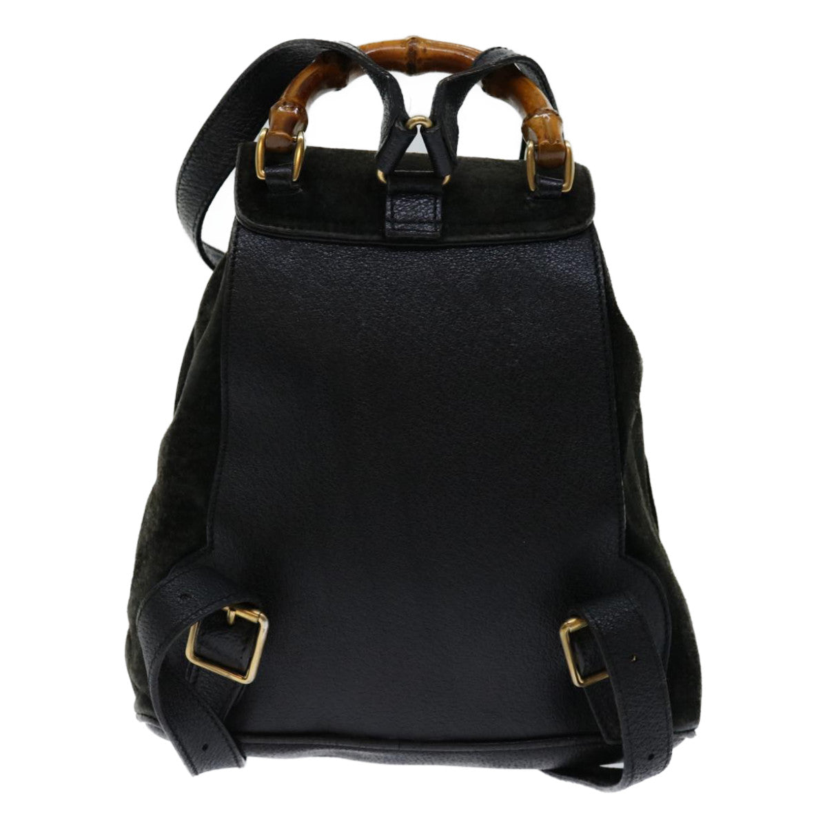 GUCCI Bamboo Backpack Suede Black 003 1956 0030 Auth ep3893