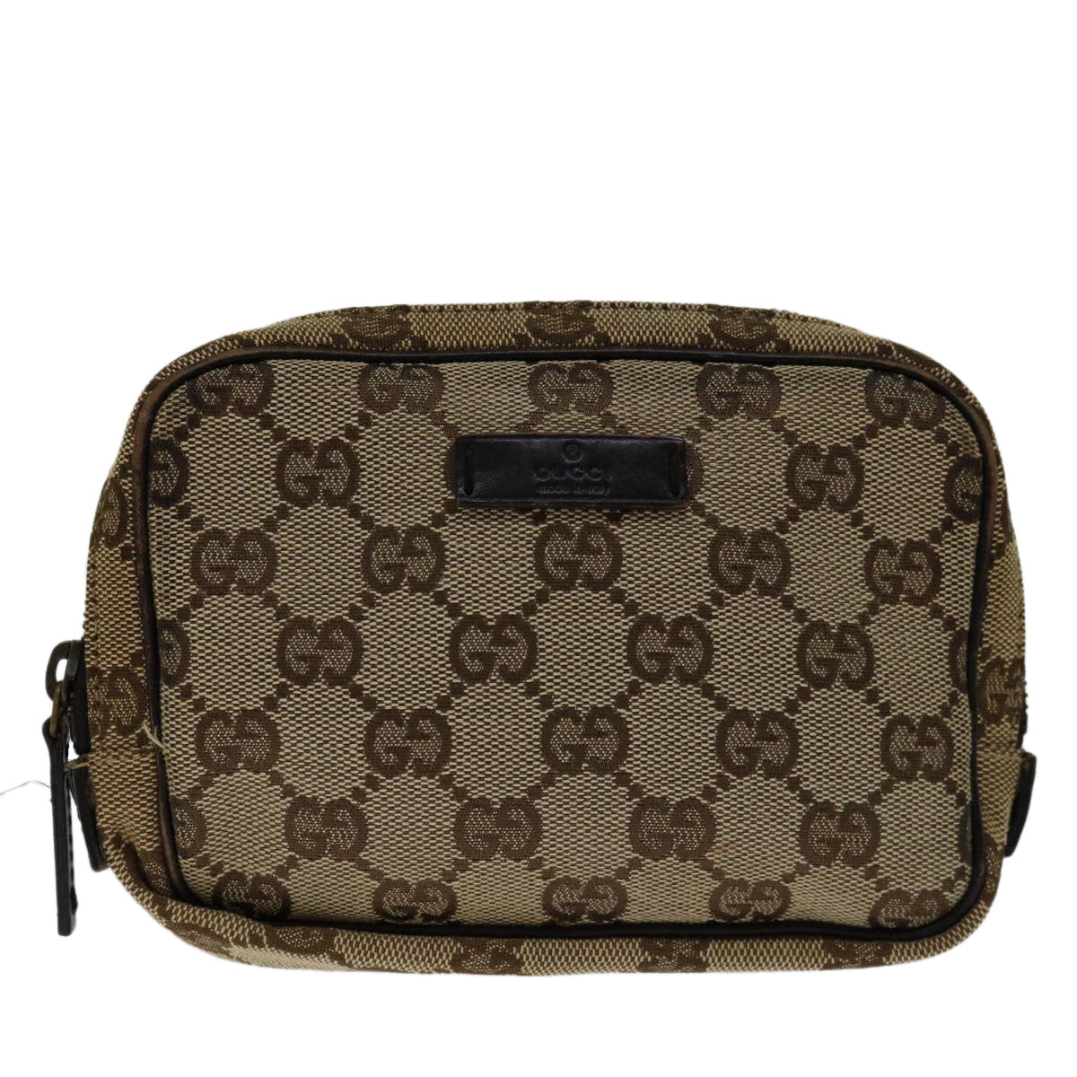 GUCCI GG Canvas Pouch Beige 106647 Auth ep3923