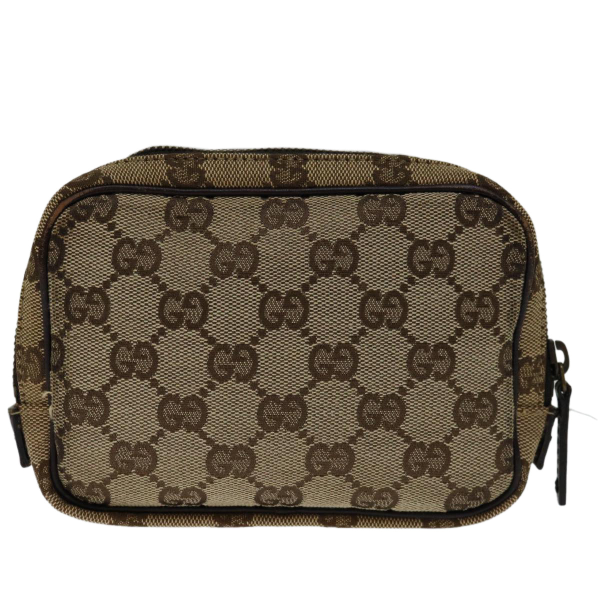 GUCCI GG Canvas Pouch Beige 106647 Auth ep3923