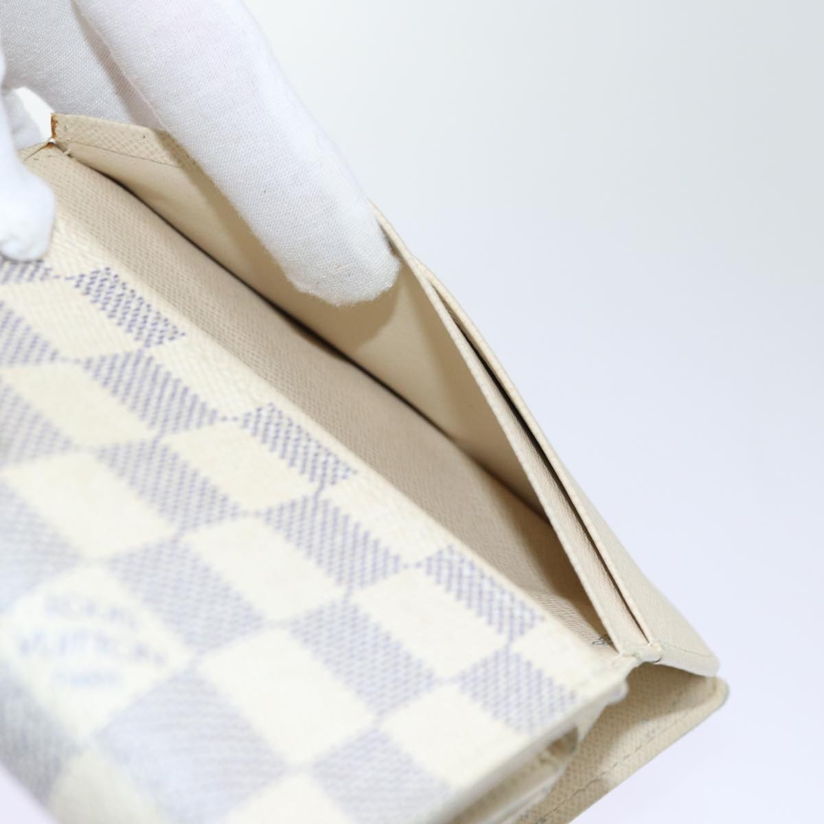 LOUIS VUITTON Damier Azur Portefeuille Tresol Wallet N61744 LV Auth ep3925