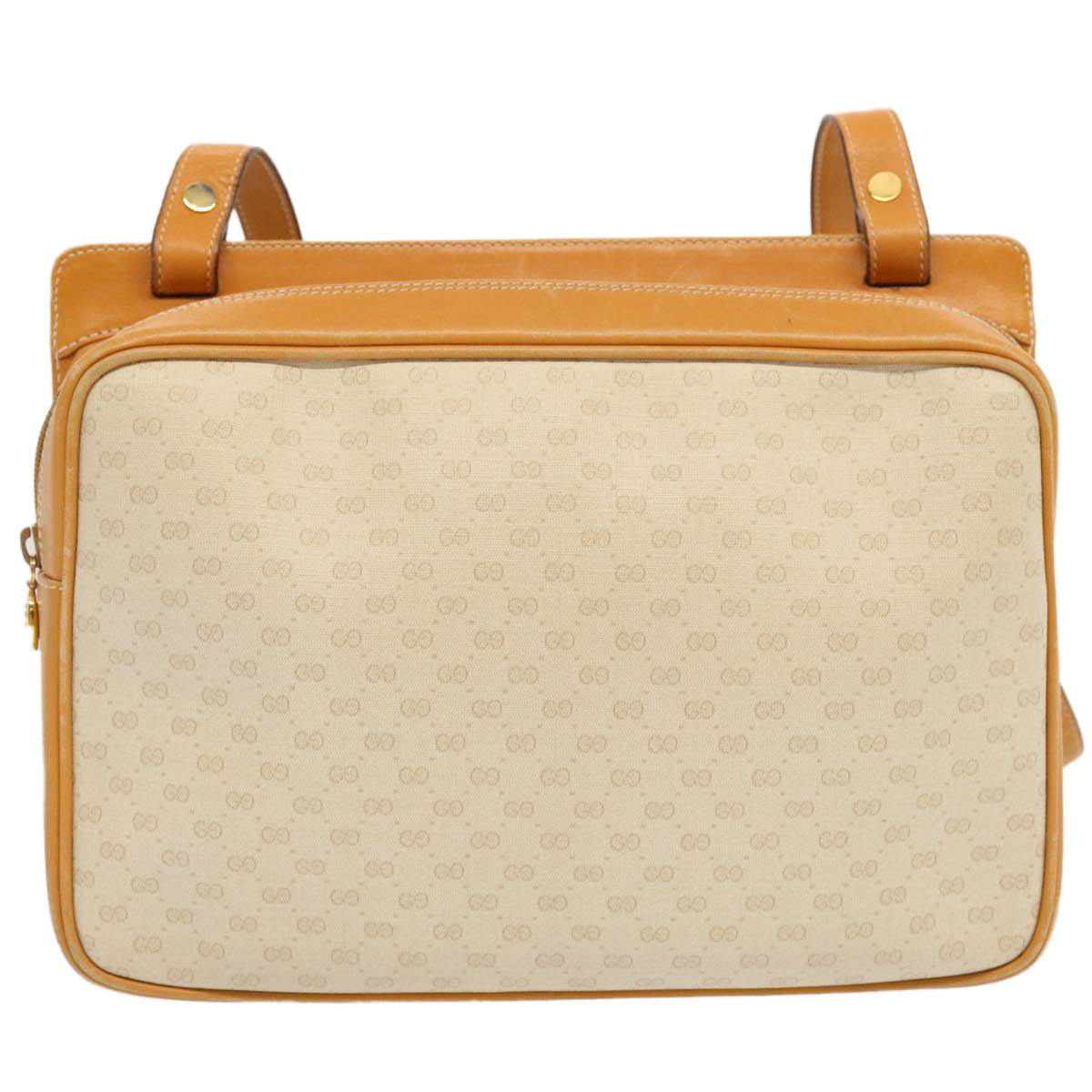 GUCCI Micro GG Canvas Shoulder Bag PVC Beige Auth ep3935