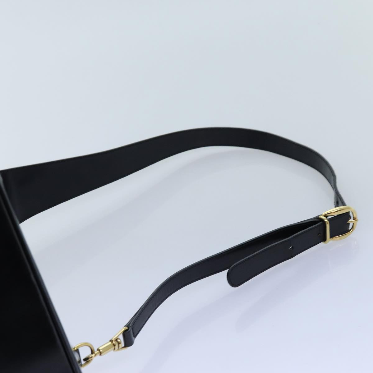 GUCCI Bamboo Body Bag Enamel Black 003 3444 0127 Auth ep4050