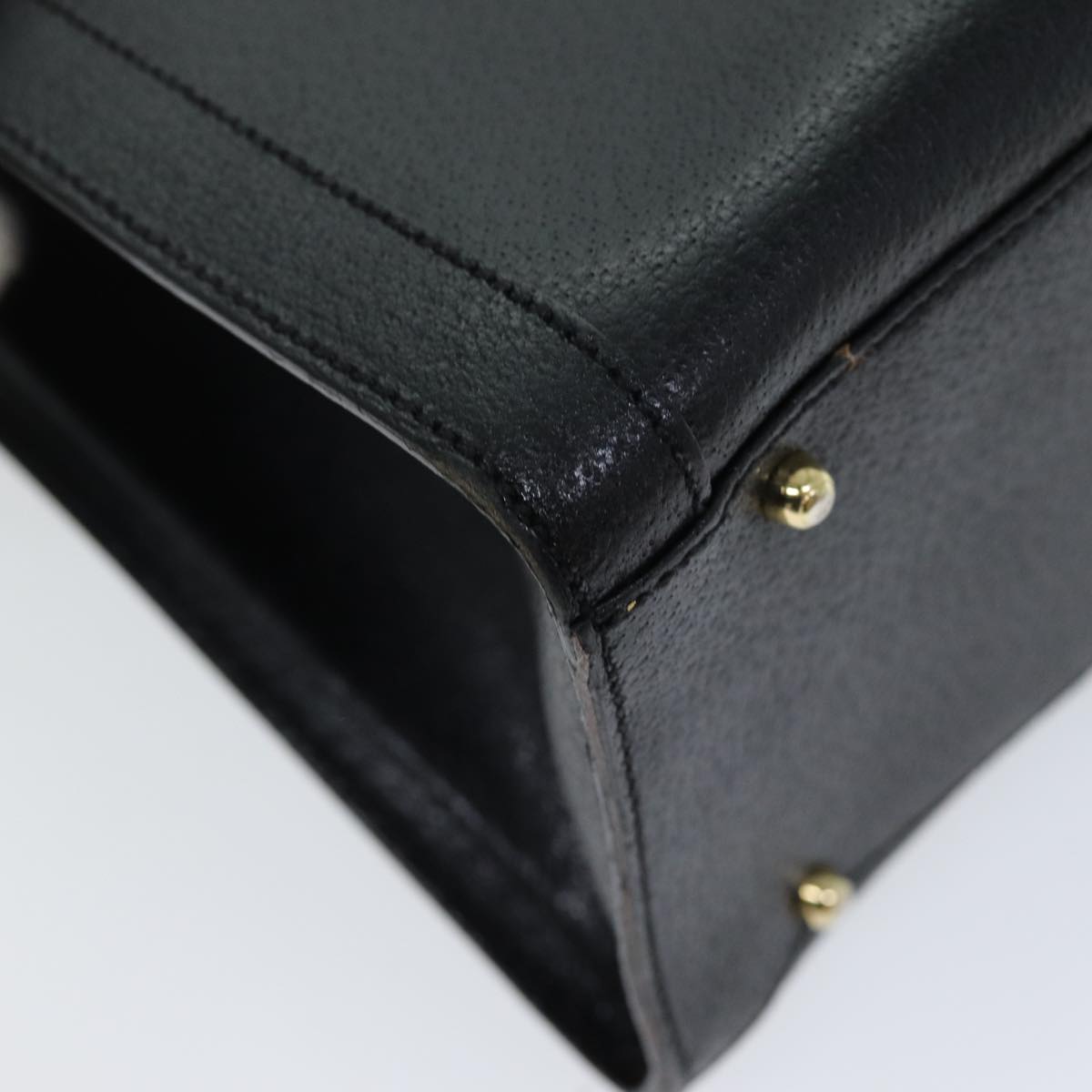 GUCCI Bamboo Hand Bag Leather Black 002 1095 0260 Auth ep4125